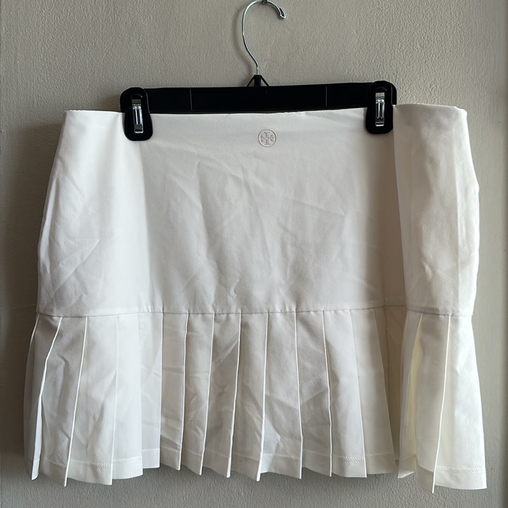 TORY BURCH Sport Pleated A-Line Tennis Skirt Cream - Women’s Size XLarge XL